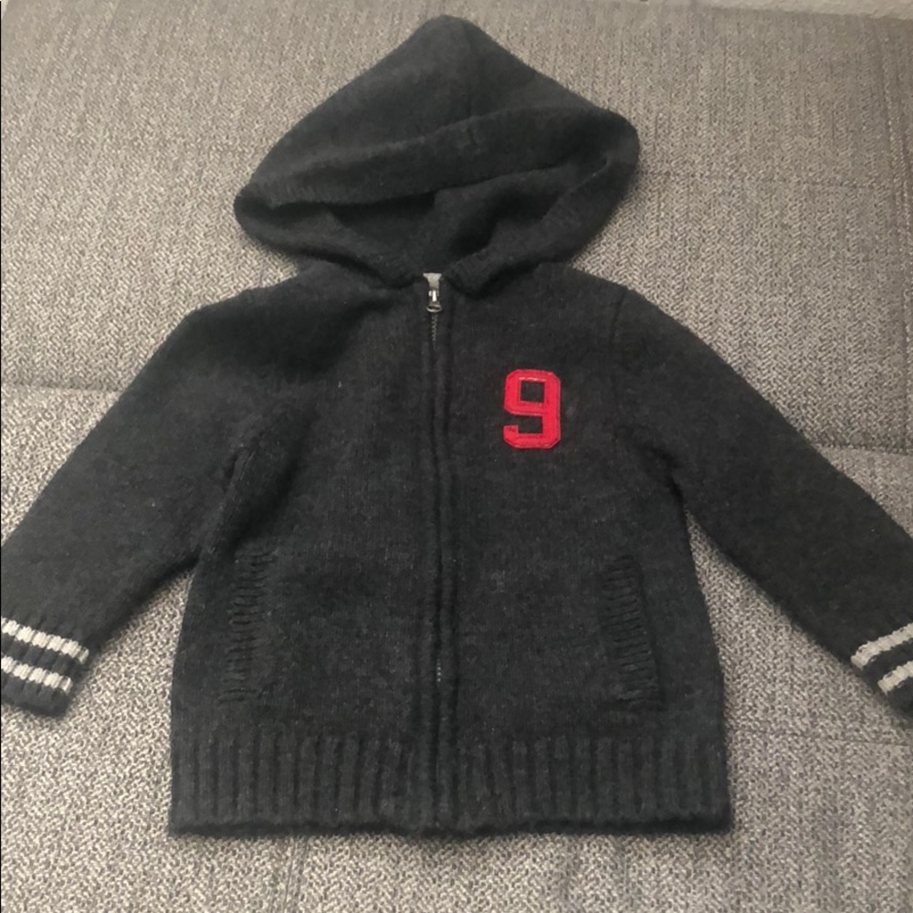 Dark Gray Oshkosh Baby Boy Zip Up Sweater